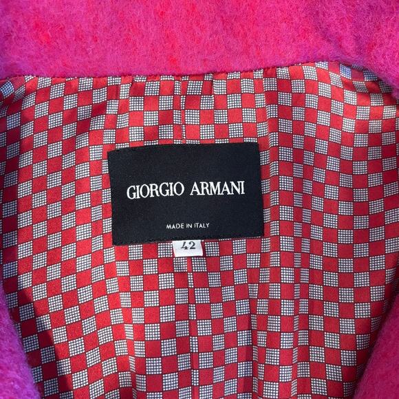 Giorgio Armani Women's Fuchsia Pink Mohair Wool Jacket Size 42 US Size 6 NEW - Picture 5 of 7